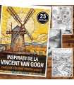 Carte de colorat pentru adulti, 25 de ilustratii, Vincent van Gogh, 56 pagini