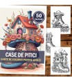 Carte de colorat, 50 de ilustratii, Case de pitici, 106 pagini